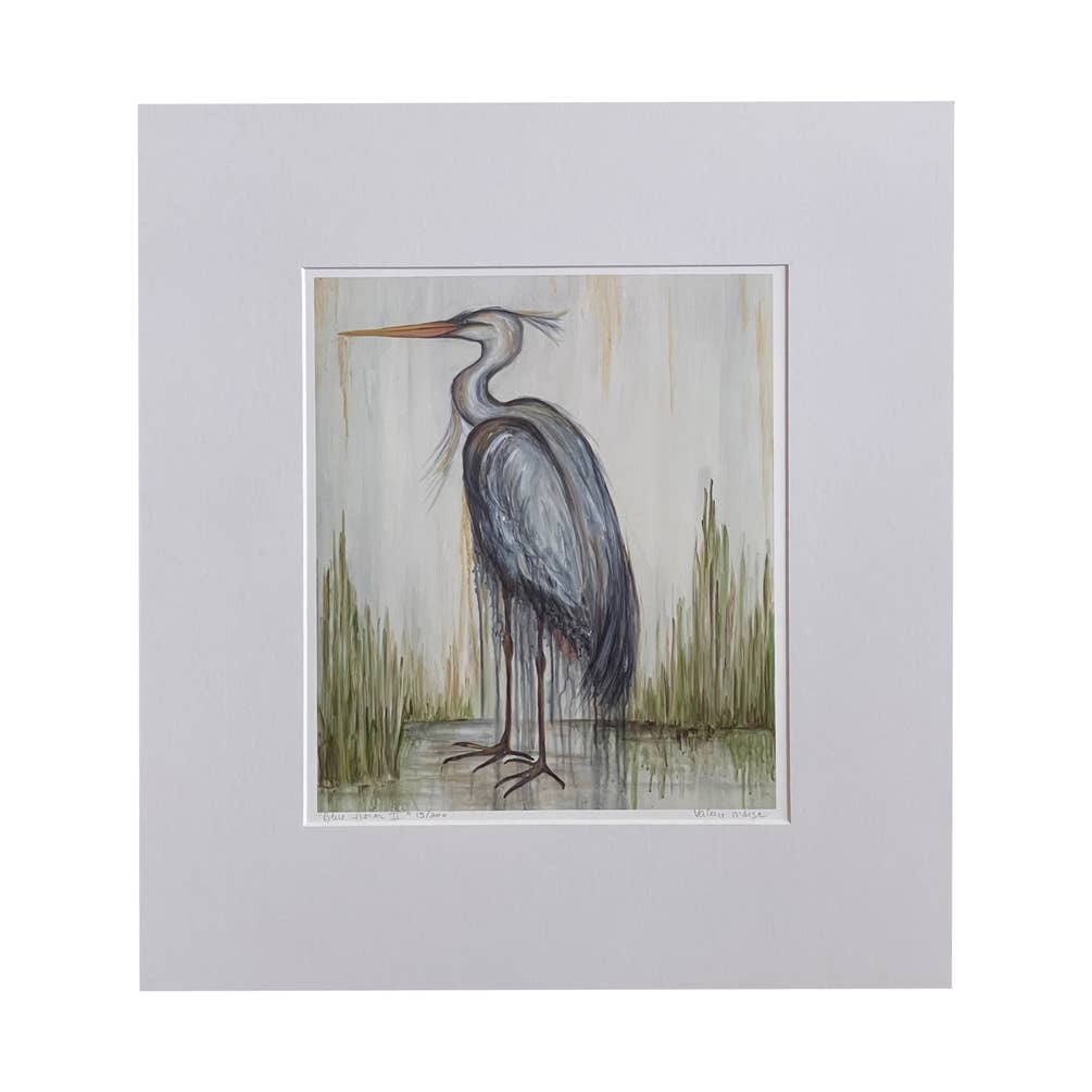 "Blue Heron II" Matted Fine Art Reproduction