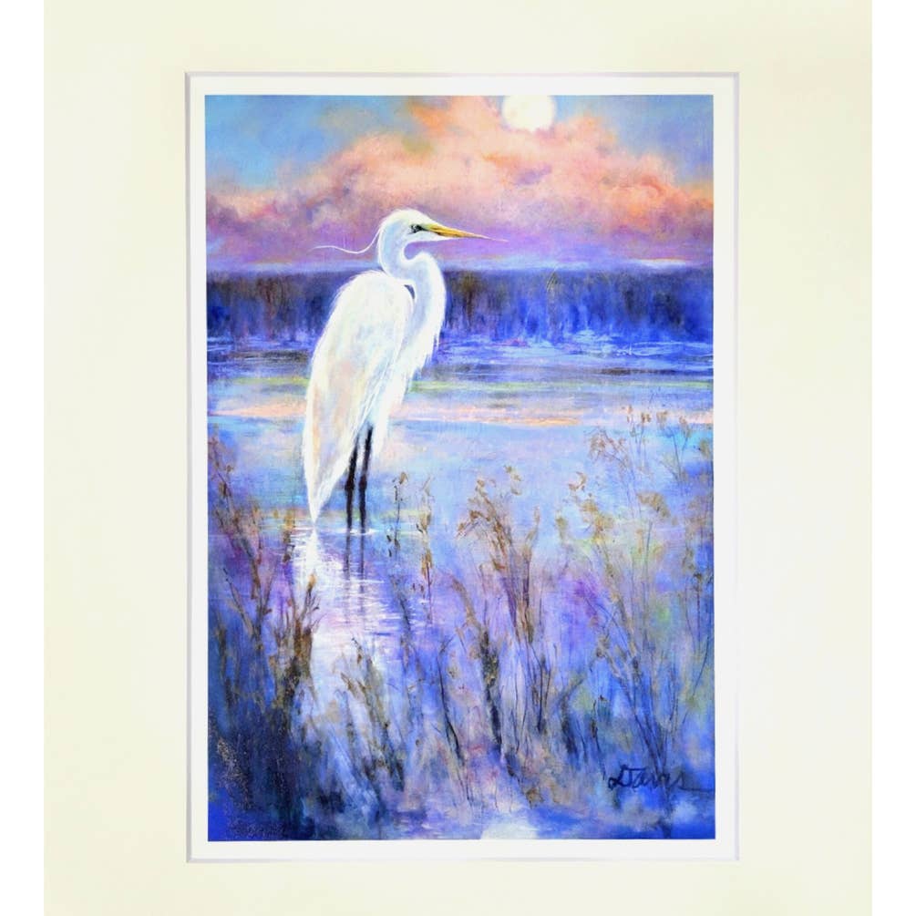 "Louisiana Moonlit Marsh" Matted Fine Art Reproduction