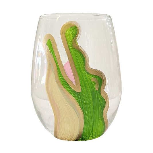 Bayou Gator Hand-Painted Wine Glasses