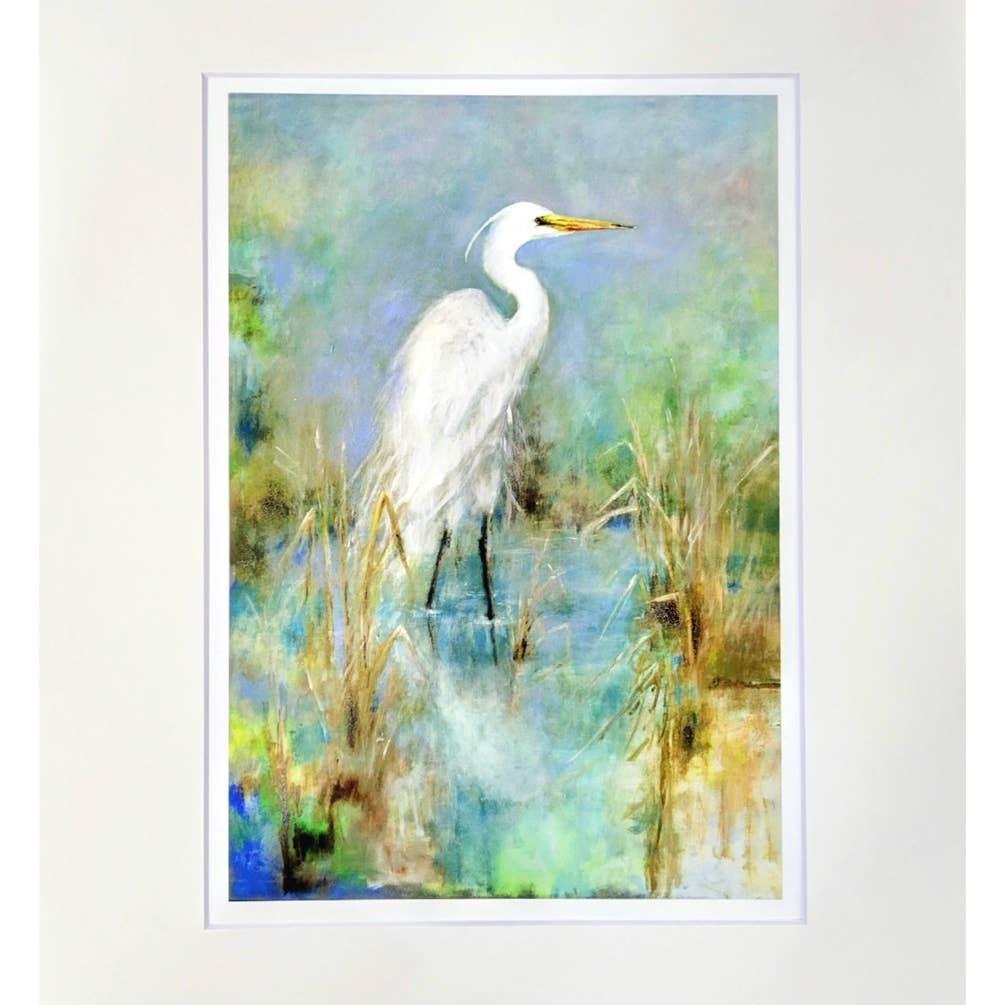 "Great White Egret" Matted Fine Art Reproduction