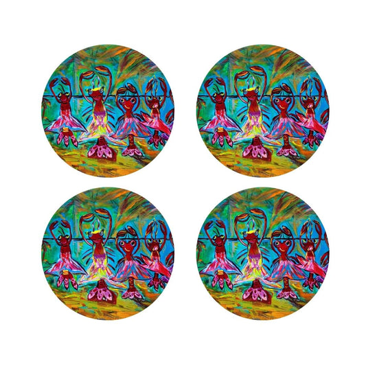 "Swamp Pop Ballet" Double-Sided Acrylic Coaster Set