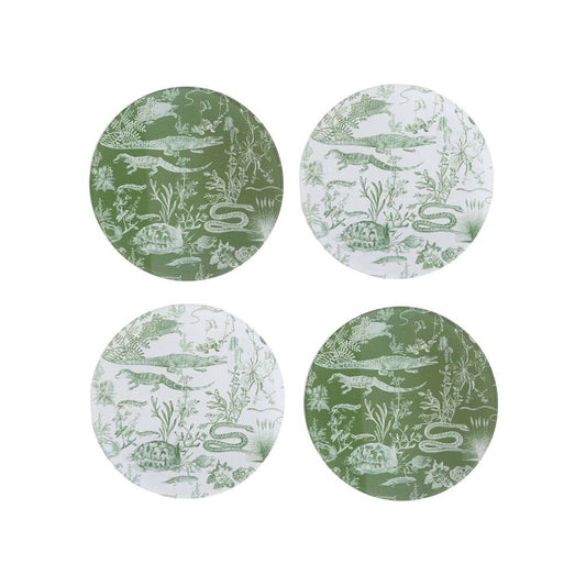 Swamp Toile Double-Sided Acrylic Coaster Set