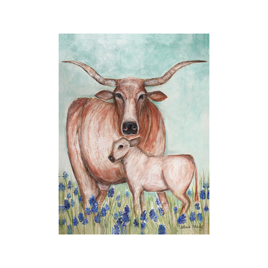 "Bluebonnets and Bullshit" Matted Fine Art Reproduction