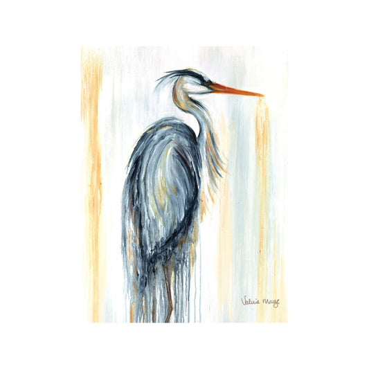 "Watercolor Heron" Matted Fine Art Reproduction