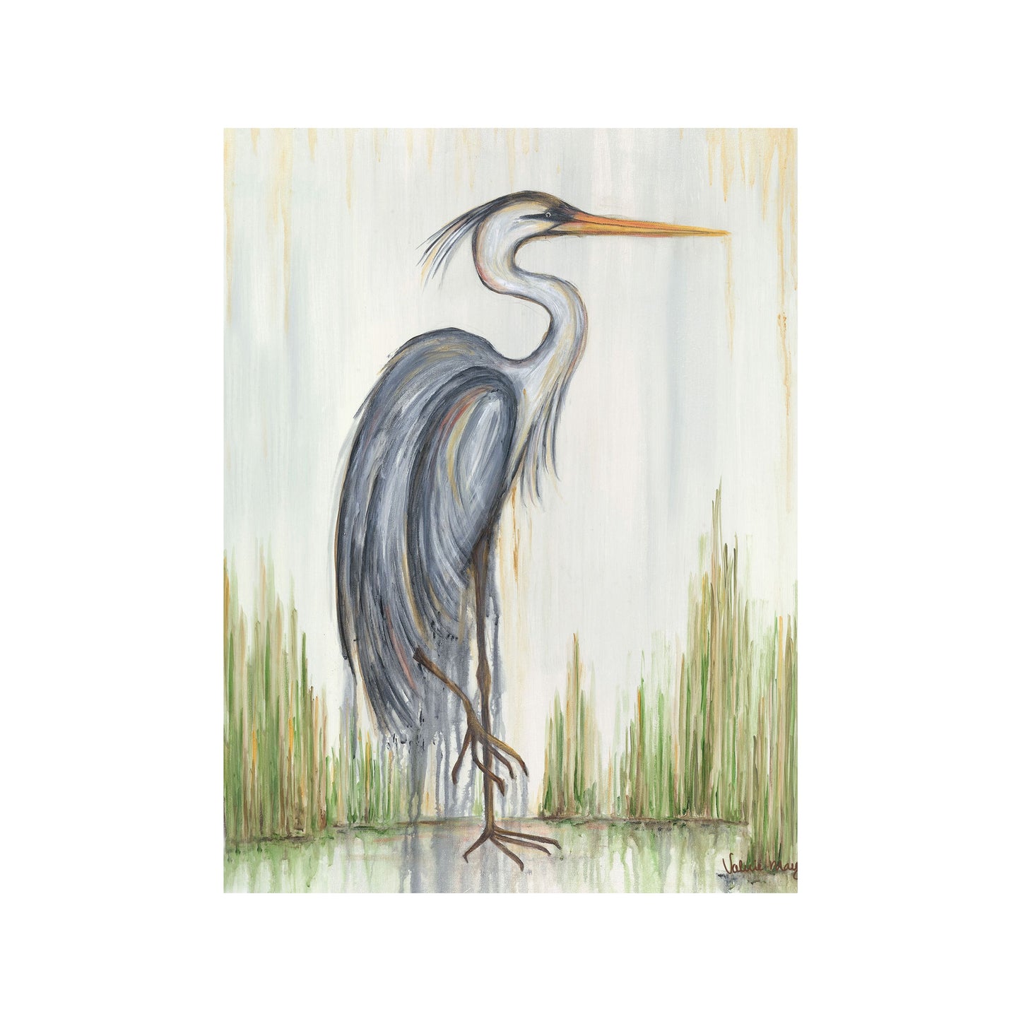 "Blue Heron I" Matted Fine Art Reproduction