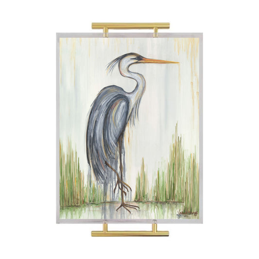 Blue Heron I Acrylic Serving Tray