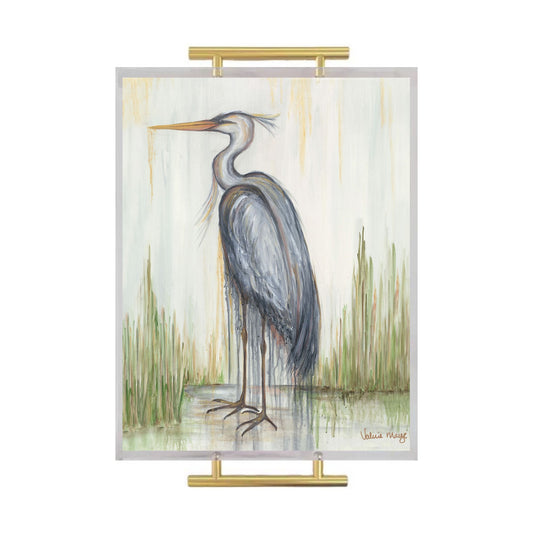 Blue Heron II Acrylic Serving Tray