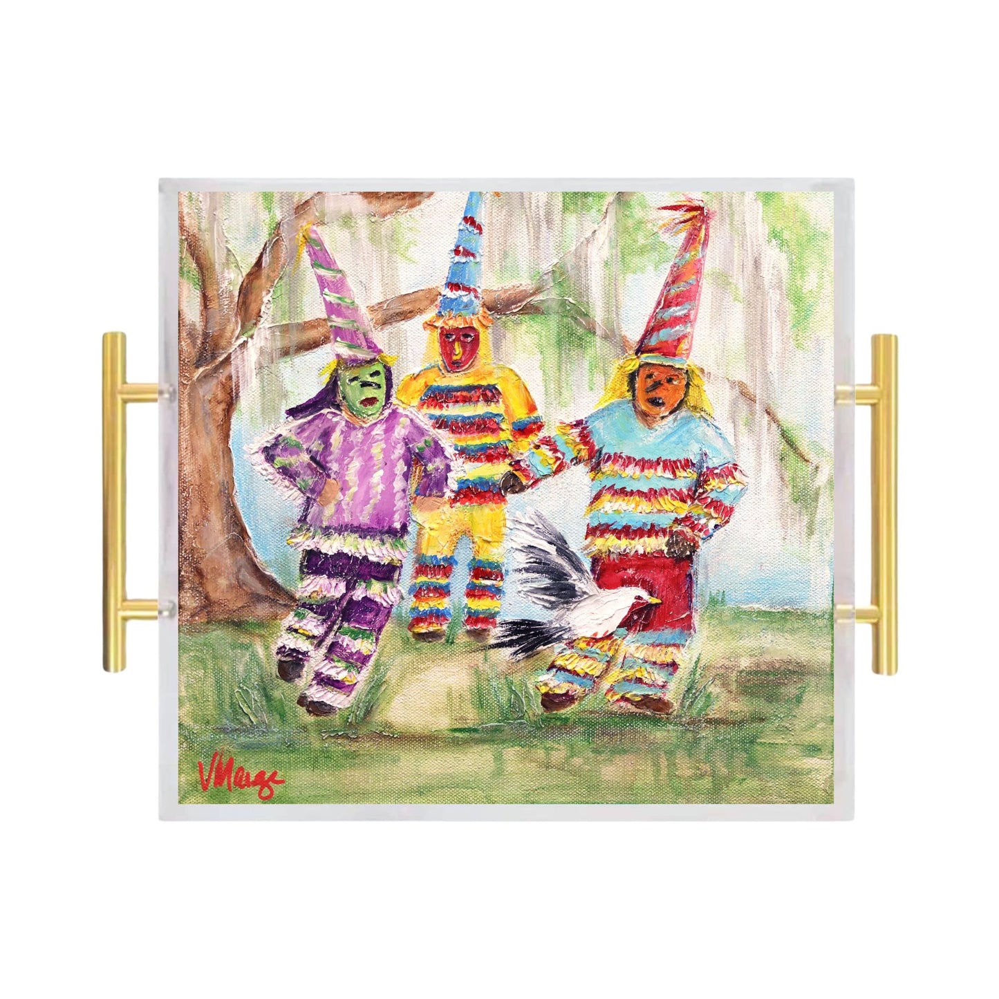 Courir de Mardi Gras I Acrylic Serving Tray