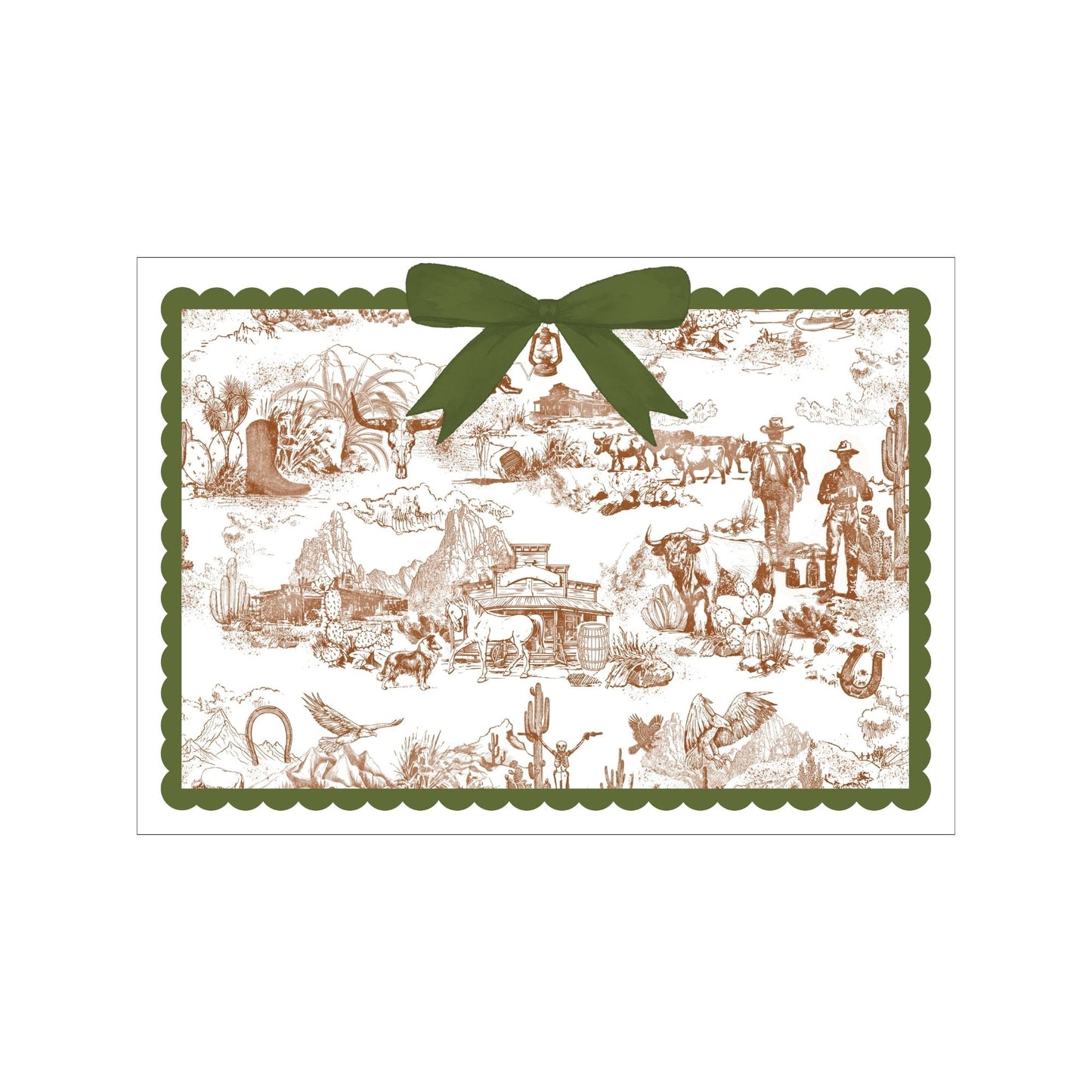 Holiday Cowboy Toile Placemat Sets