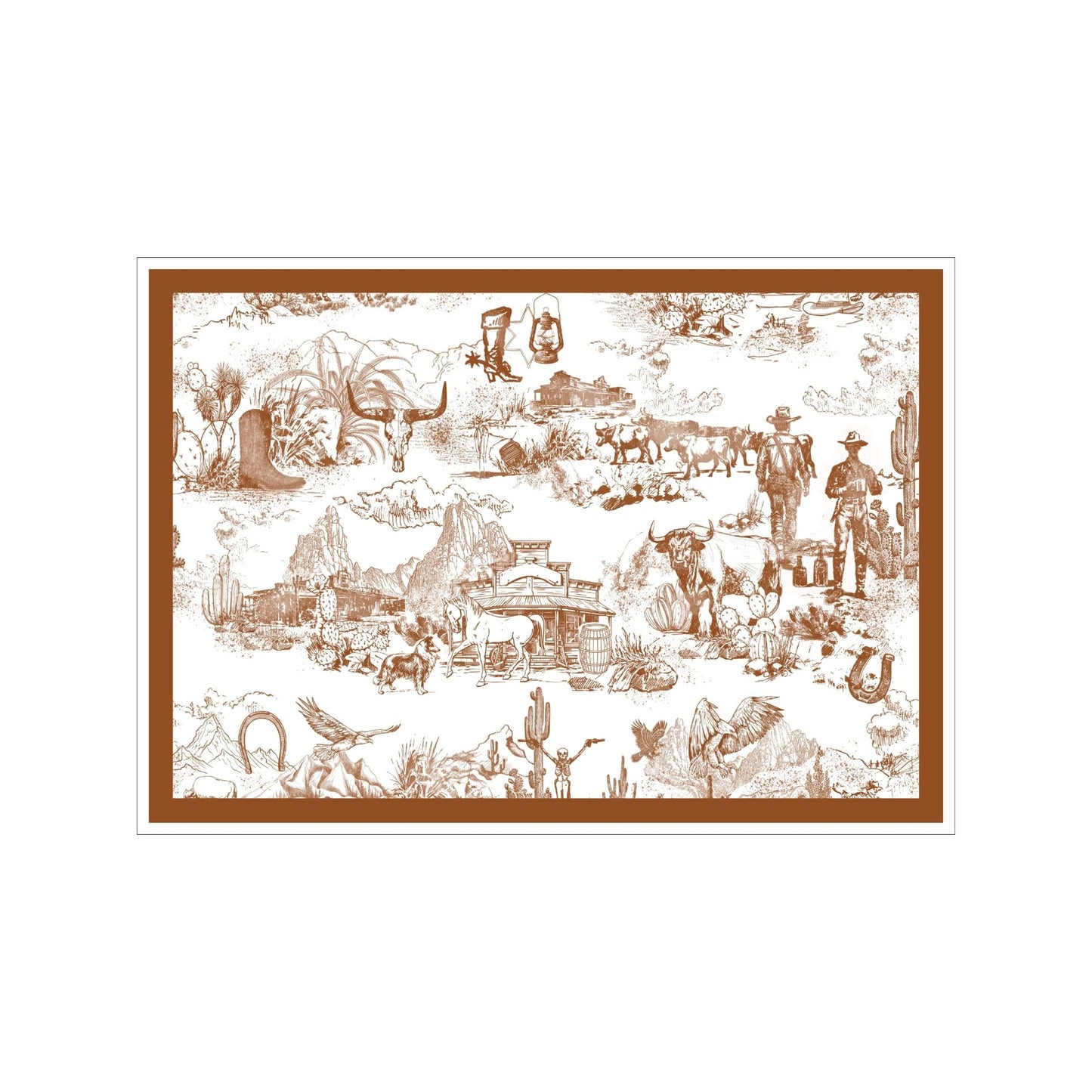 Cowboy Toile Placemat Set