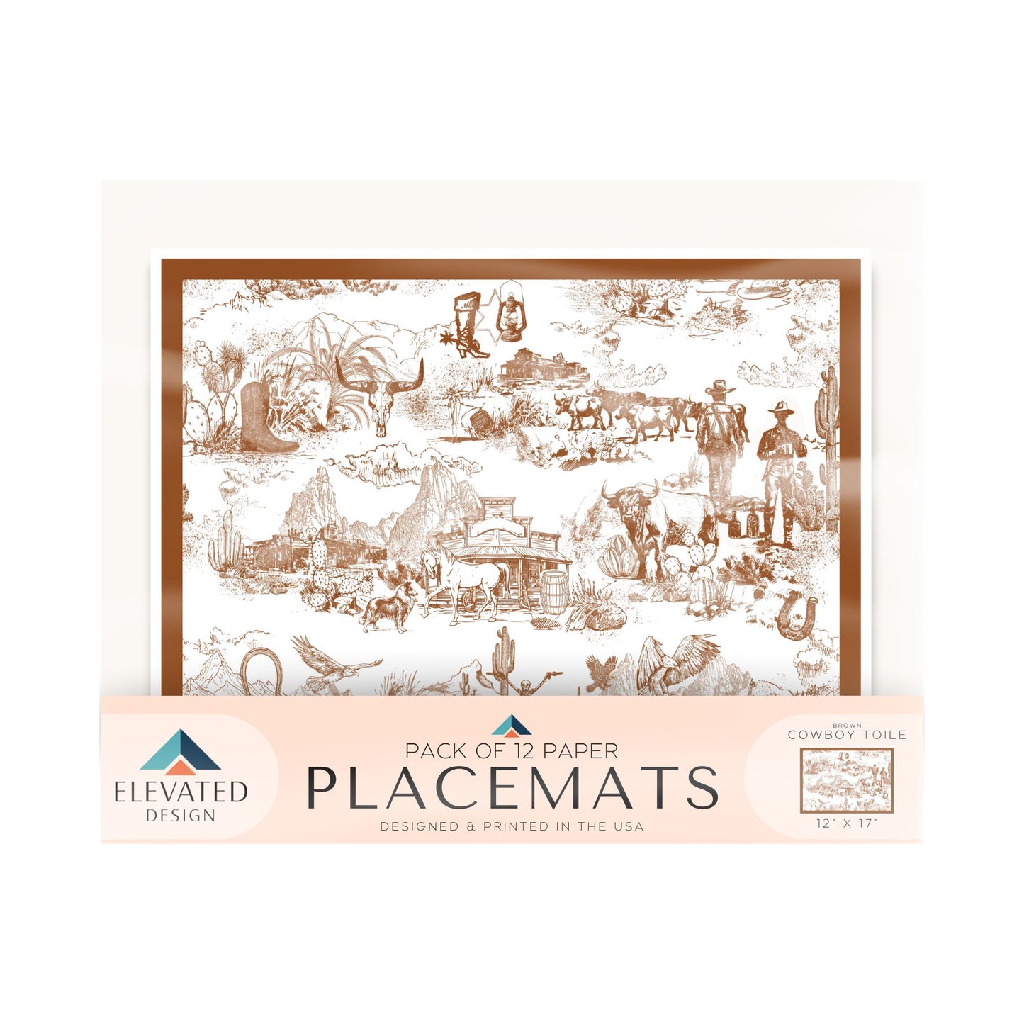 Cowboy Toile Placemat Set