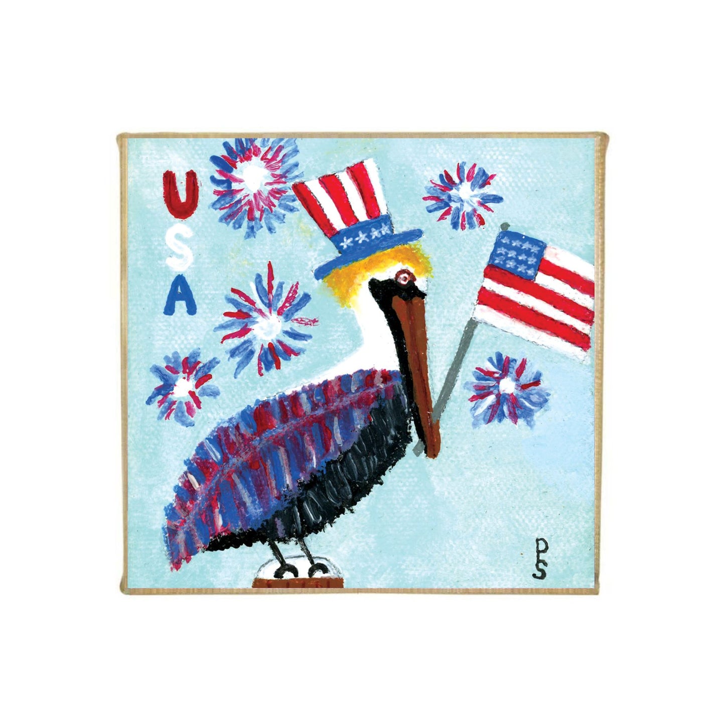 "Patriotic Pelican" Mini Canvas