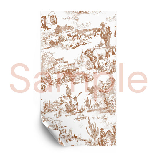 Cowboy Toile Gift Wrapping Paper Roll