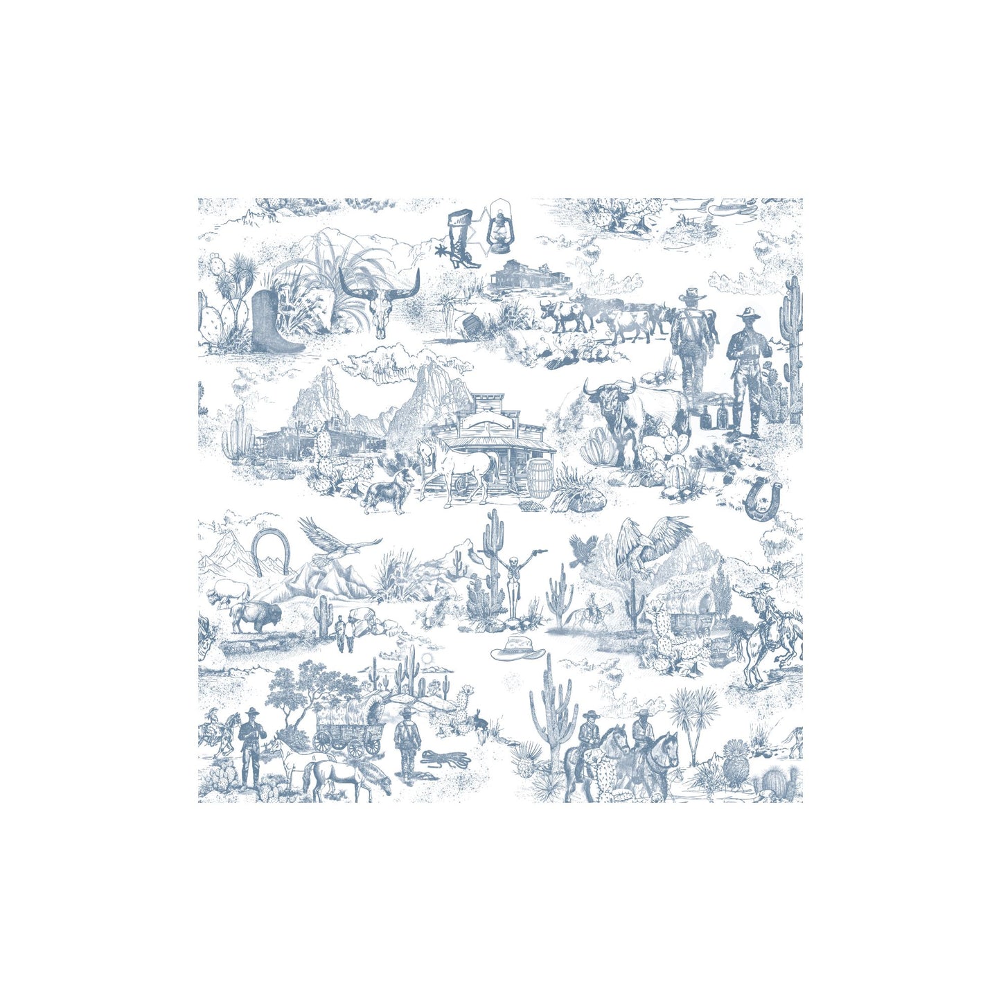 Cowboy Toile Gift Wrapping Paper Roll