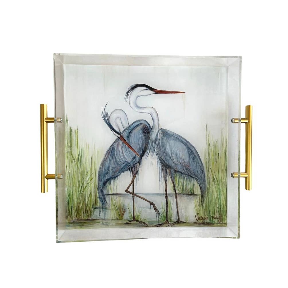 Love Birds Acrylic Serving Tray