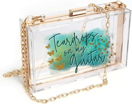 "Teardrops on My Guitar" Acrylic Clutch